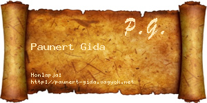 Paunert Gida névjegykártya